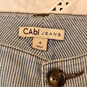 CAbi Railroad Shorts #341 longer Bermuda with 10” inseam w blue & white stripes